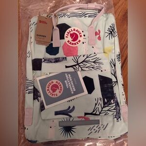 Fjällräven Kånken Backpack with Pink and Yellow Accents